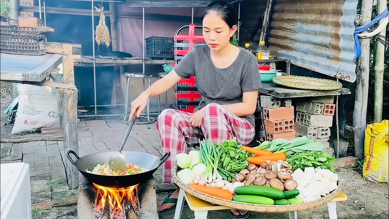 Countryside Life: Fresh King Oyster Mushrooms from the Garden & Simple Homestyle Stir-Fry