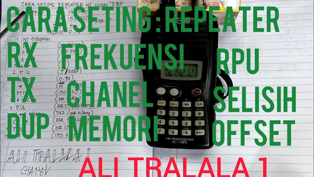 Cara seting repeater ht icom v85