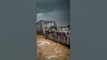 Moment the Bridge Almost Swept Away by Heavy Floods! #viral #shorts