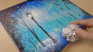 Aluminum painting technique / How to paint a couple on snowy day / Easy creative art