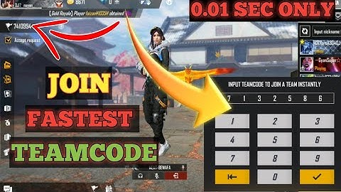 How to join team code in free fire | How to join any youtuber team code | fast join team code trick