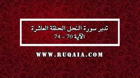 تدبر سورة النحل: آية ٧٠ - آية ٧٤