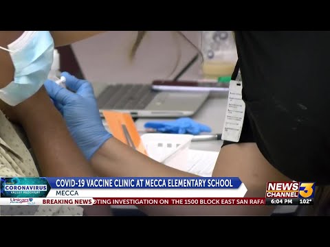 COVID vaccine clinic at Mecca Elementary School