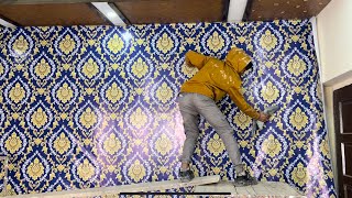 how to install 3D wallpaper | flex wallpaper paste on wall (100% waterproof)