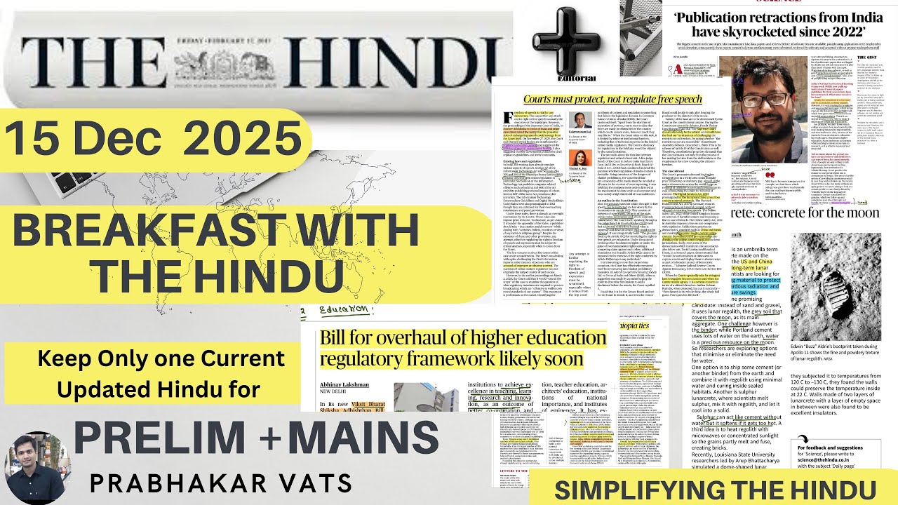 The Hindu Newspaper Analysis | 15 December 2025 | Current Affair ...