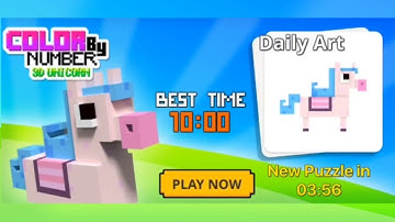 Color By Number 3D Unicorn Pixel Art Voxel Sandbox Mobile Android & iOS Game 2018