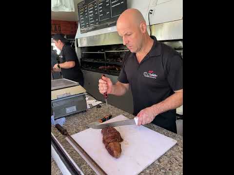 Brazilian Barbecue Expert Slice Up Mouthwatering Meat