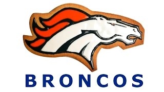 NFL Super Bowl 50 - Denver Broncos Cookie Icing / Cake Topper HowTo Tutorial