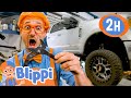 Big Day Out at the Garage with Cars, Trucks, Vehicles and Tools! | 2 HOURS OF BLIPPI TOYS!