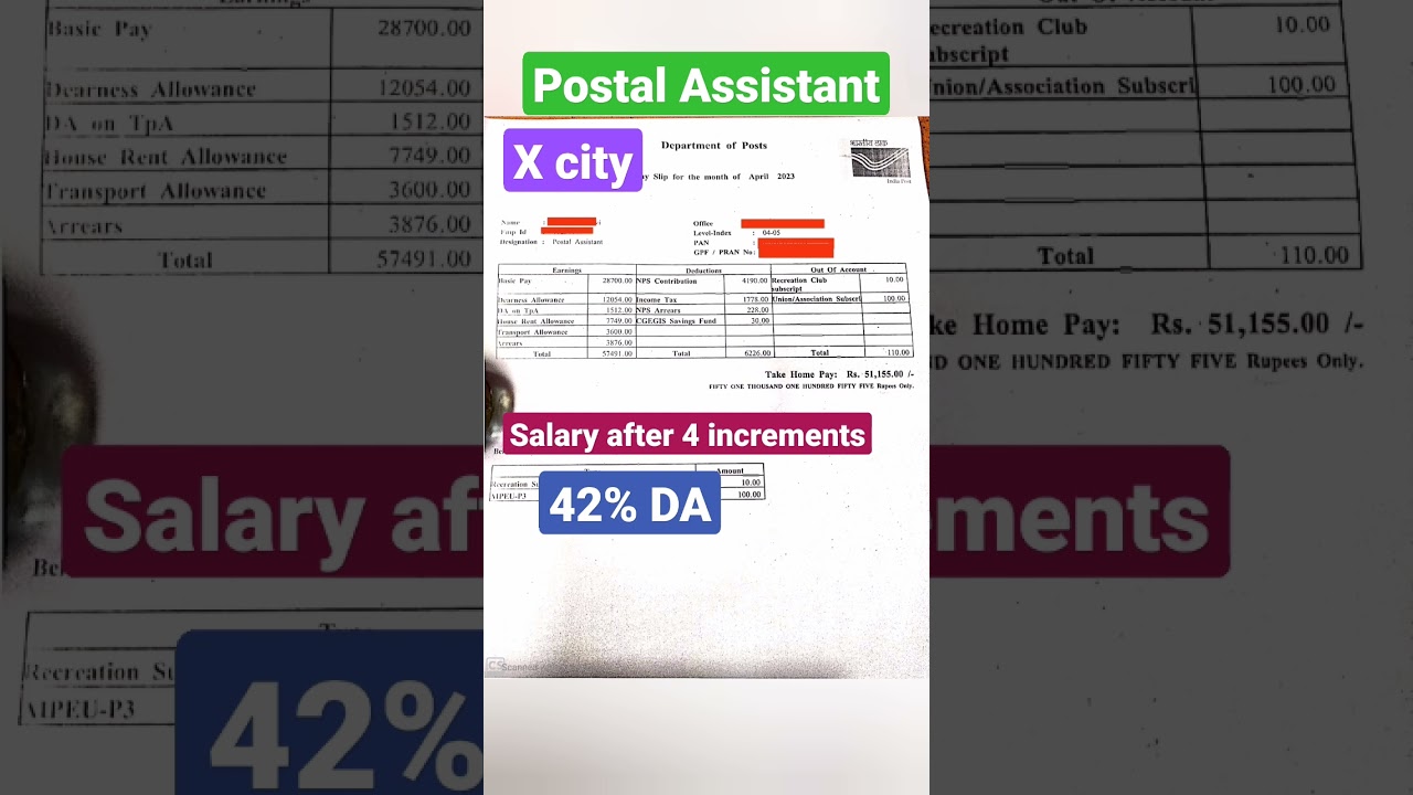 PA/SA Salary after 4 increment !!