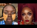 Bridal gele &amp; makeup transformation for dark skin | MakeupTutorial