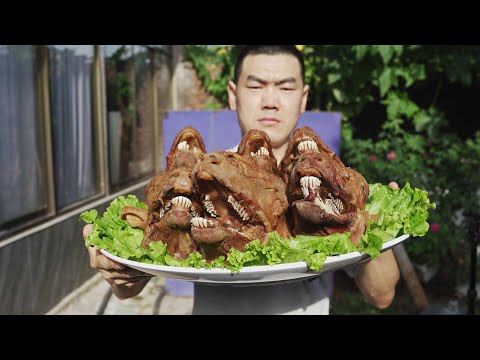 【食味阿远】阿远今天做“炭烤羊头”，烤的软烂入味，Q弹筋道，太过瘾了 | Shi Wei A Yuan
