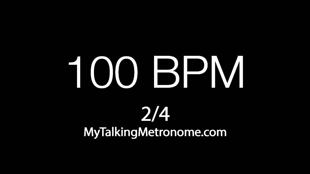 Talking Metronome 2/4 time 100 BPM (Beats Per Minute) YouTube