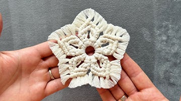 DIY Macrame Snowflake - Snowflake Ornament Tutorial - Easy Christmas Decoration for beginners