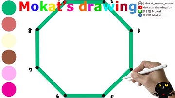 Dot to Dot with Numbers 1 to 8 worksheet (octagon) 連連看數字1-8
