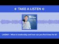 LME001 - What is leadership and how can you find time for it?