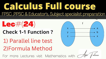 Lec#24 How to check given function is one to one Injective #mathematics #lectures #ppsc #PhD #Ms #bs