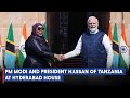 PM Modi and President Hassan of Tanzania at Hyderabad House