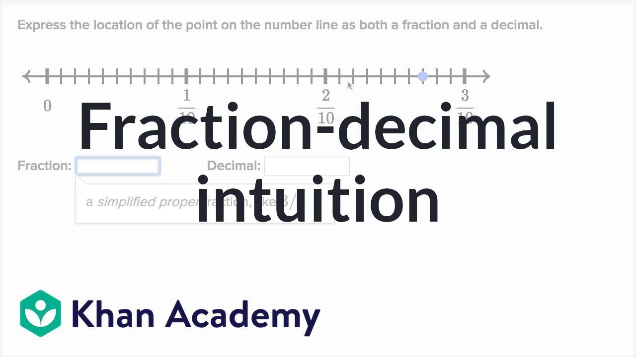 Writing a number as a fraction and decimal (video)  Khan Academy