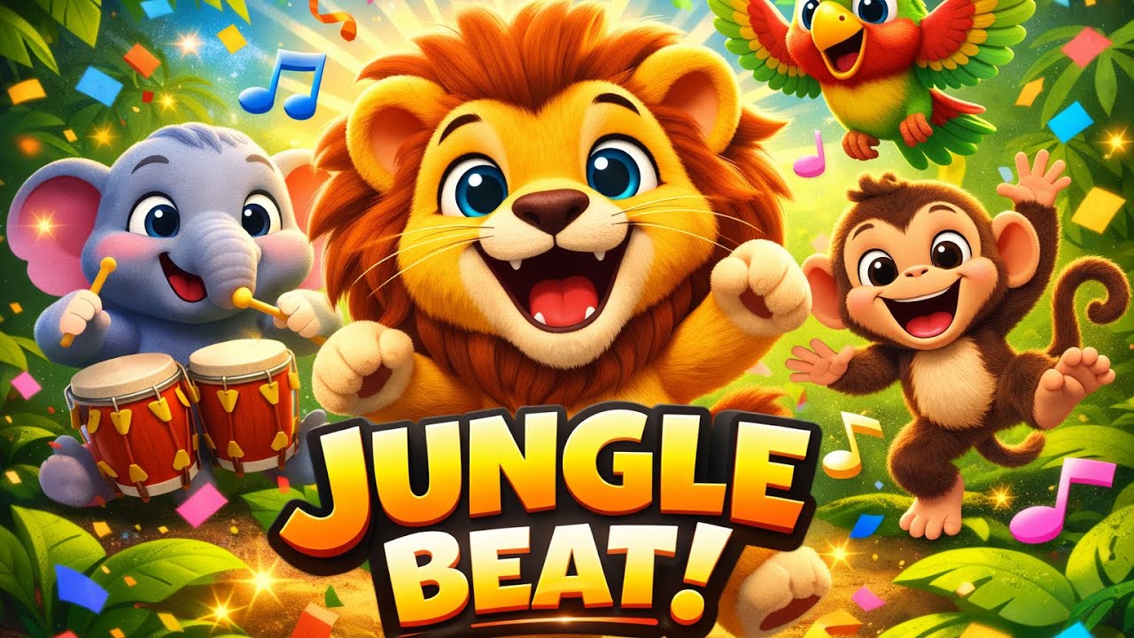 Jungle Beat! 🐒🌴 Wild Animal Dance Song for Kids (Sing & Move!)