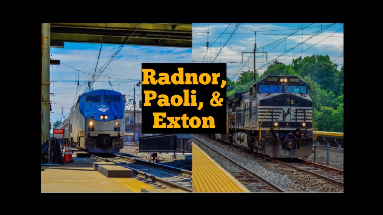 Amtrak Keystone Trains At Radnor, Paoli, Exton & Norfolk Southern Train H84 (FHD) 7/16/2019