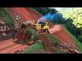 Extreme Bulldozer Operation Optimizing Steep Height Mountain Road Construction Project