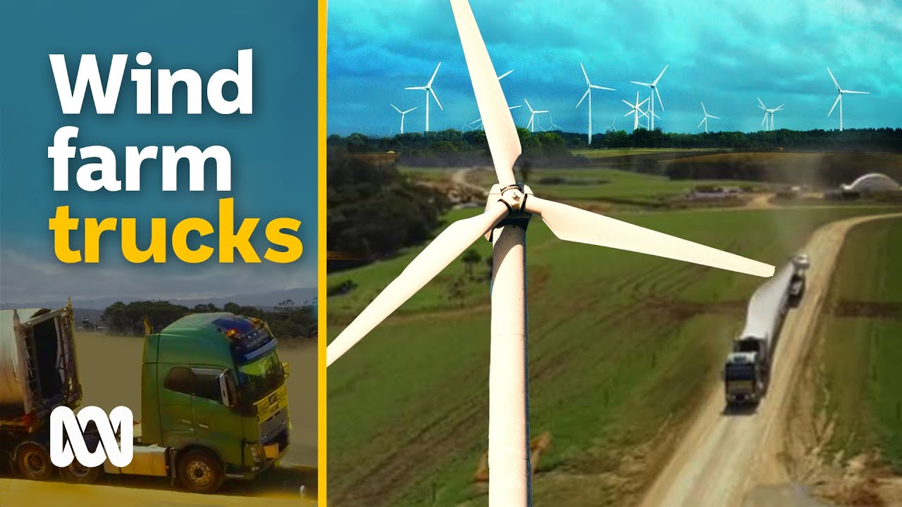 Transporting giant blades — wind turbine truck drivers Amazing