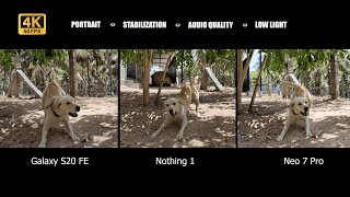 Iqoo Neo 7 Pro vs Nothing Phone 1 vs Samsung S20 FE camera comparison