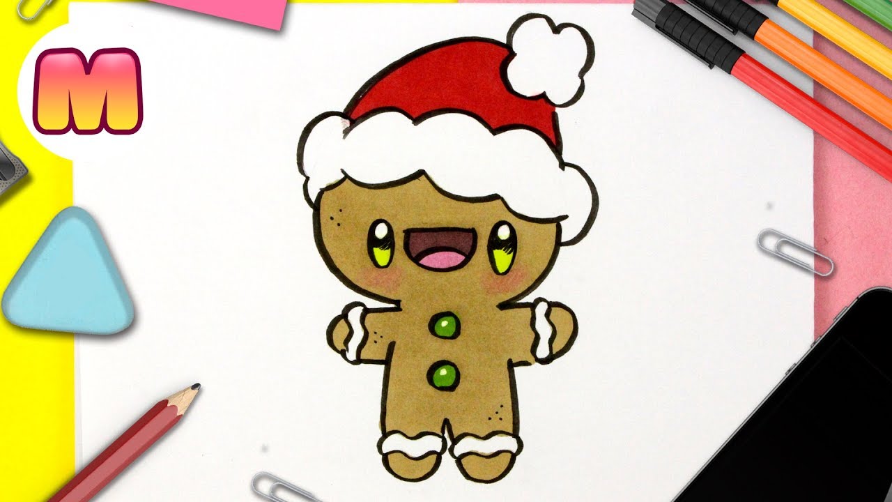 COMO DIBUJAR UNA GALLETA DE NAVIDAD KAWAII 🎄 Dibujos navideños faciles 🎄  Dibuja de una manera facil - thptnganamst.edu.vn