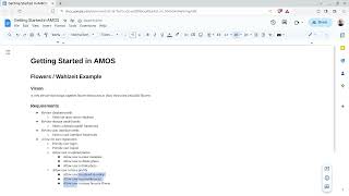 Getting started in AMOS (Flowers / Wahlzeit requirements example)