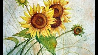 Tecnica de Pinceladas para Hacer Girasoles- Hogar Tv por Juan Gonzalo Angel
