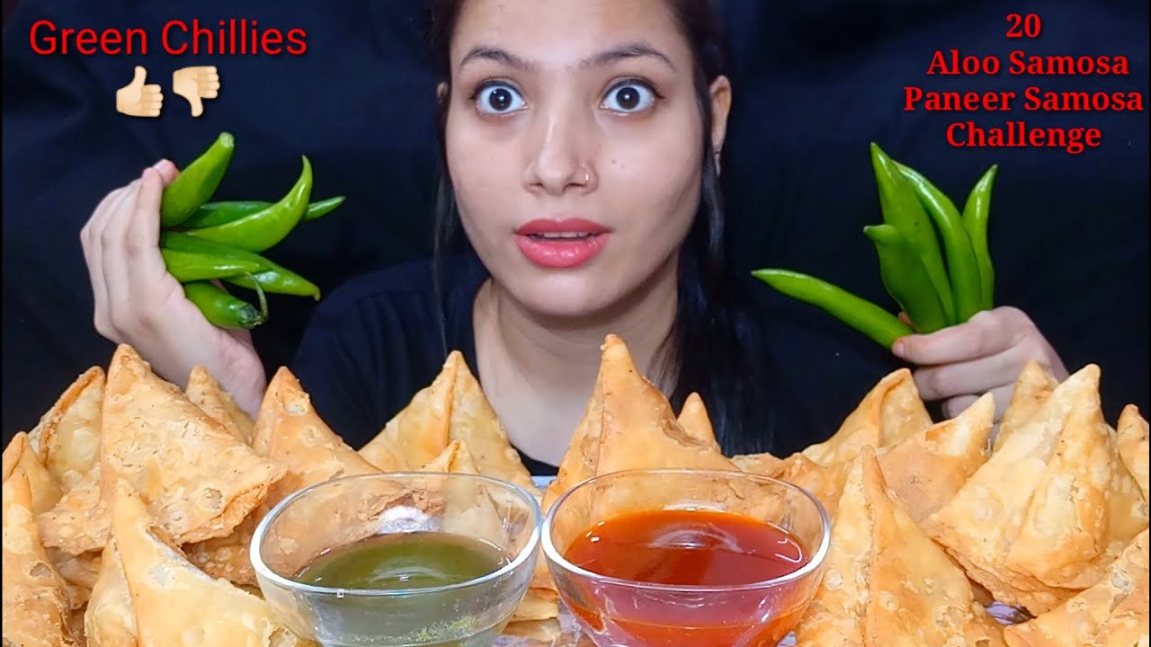 20 Aloo Samosa, Paneer Samosa Eating Challenge | 20 Samosa Eating Challenge | Food Challenges Video