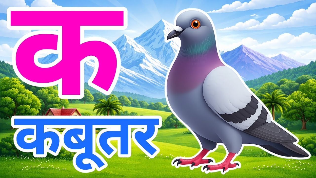 क से कबूतर, अ से अनार a se anaar k se kabutar I Hindi varnmala I ABCD क से कबूतर अ से अनार, for kids
