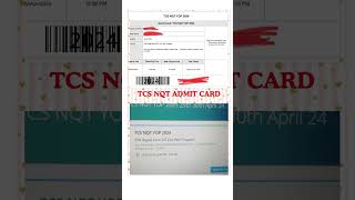 TCS NQT SENDING ADMIT CARDS #tcsnqt #hallticket #admitcard #tcs #shorts #ytshorts #thinkcareers143