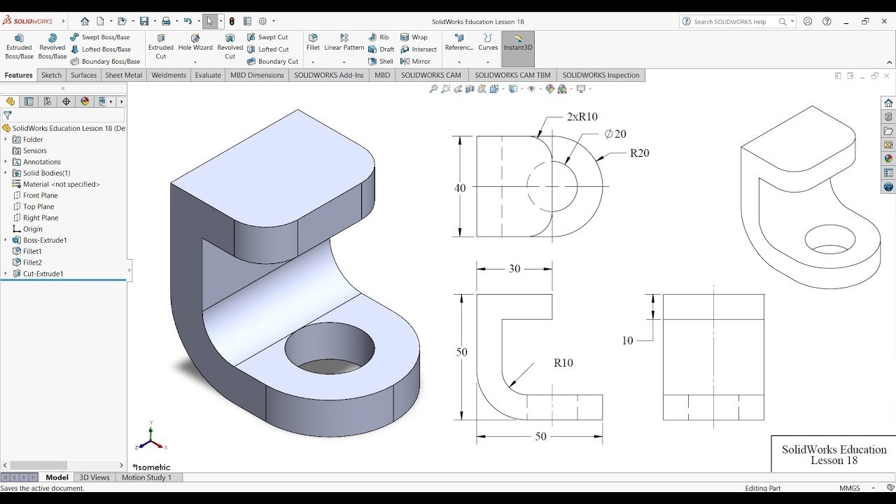 SolidWorks Education Lesson 18 - YouTube