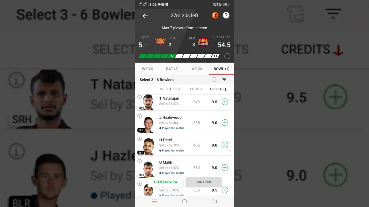 SRH VS BLR CRICKET TATA IPL 2022