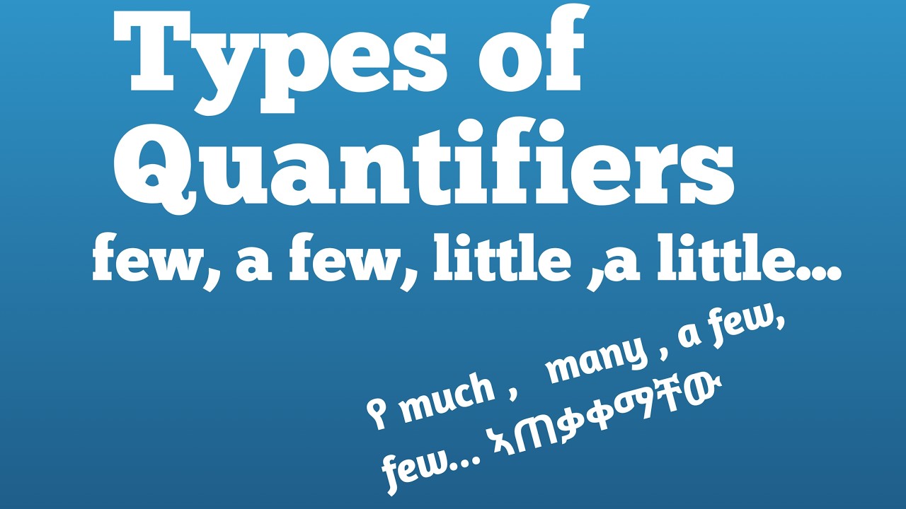 Types of Quantifiers/many,much,few,afew....#englishwithgidey