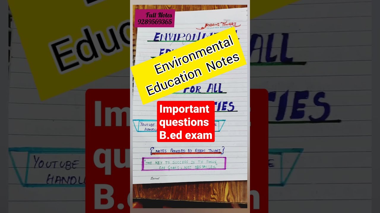 Environmental Education b.ed notes ||Environmental education important questions 