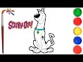 Scooby-Doo. Coloring and drawing for kids. draw with a brush. Скуби-Ду, Раскраски для детей