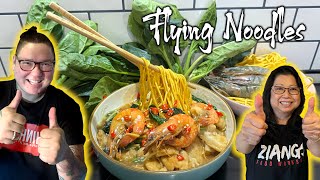 MAGIC Flying Noodles 🛸🍜🪄 Mum and Son PRO chefs cook STREET FOOD - Showstopper dish!!