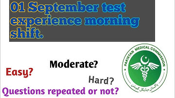 National mdcat test 01 September /Morning shift students experience.