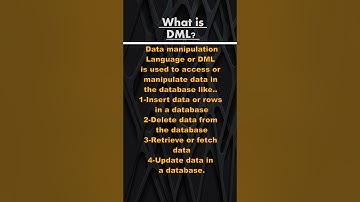 What is Data Manipulation Language (DML) |  #sql