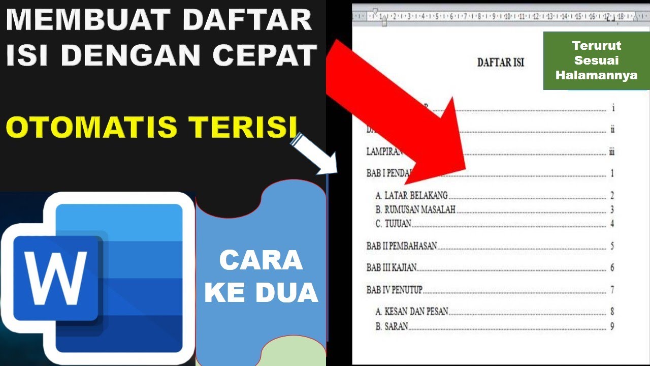 Cara membuat daftar isi otomatis word 2013