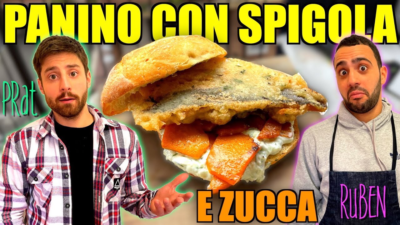 Panino con Spigola Fritta, Salsa Tzatziki e Zucca