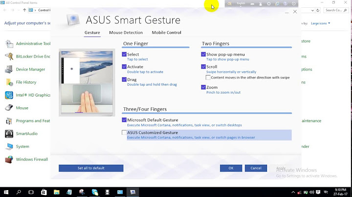 Hướng dẫn cài đặt asus smart gesture