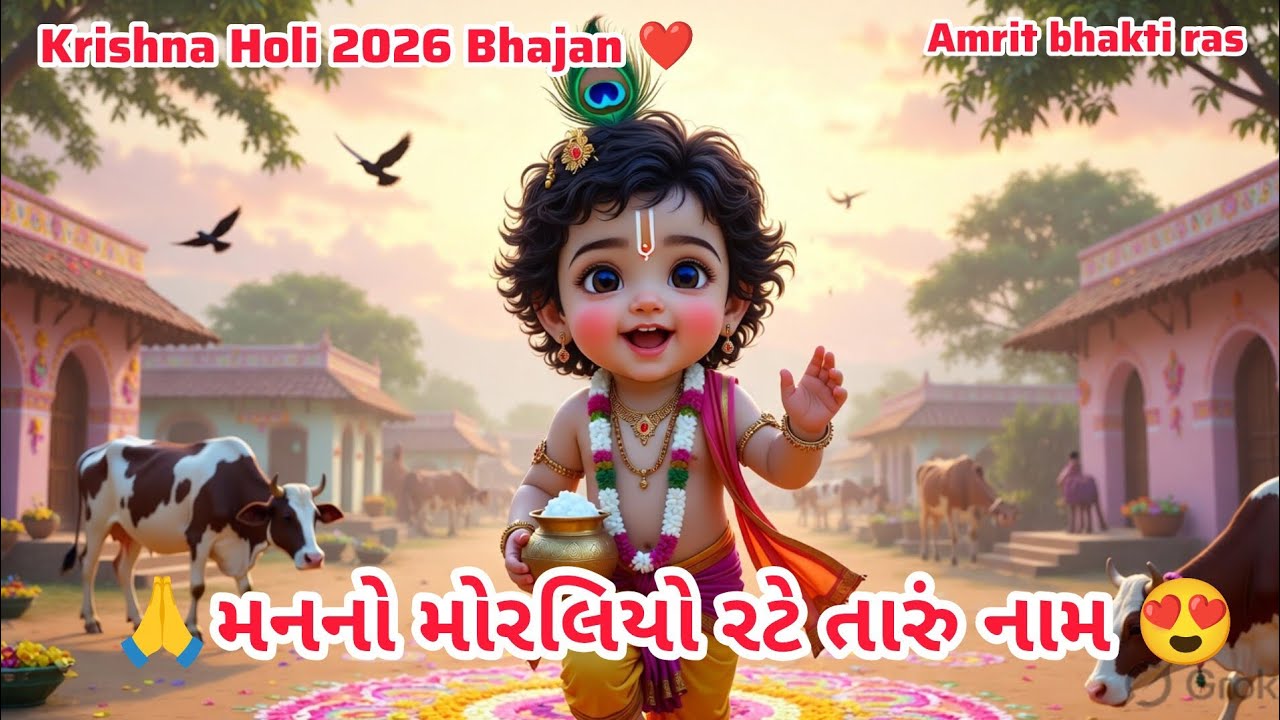  મન નો મોરલિયો રટે તારું નામ| Nonstop Krishna Bhajan | Gujarati Bhajan 2026 | Morning Bhakti Song