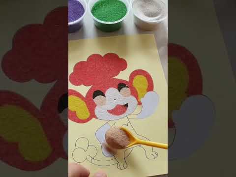 Video Tô màu tranh cát chú khỉ dễ thương #shorts - youtube