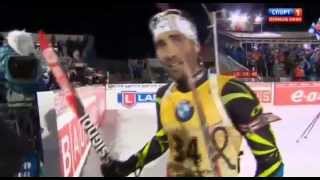 Biathlon Martin Fourcade fantastic last shooting and winning finish 12 03 2015