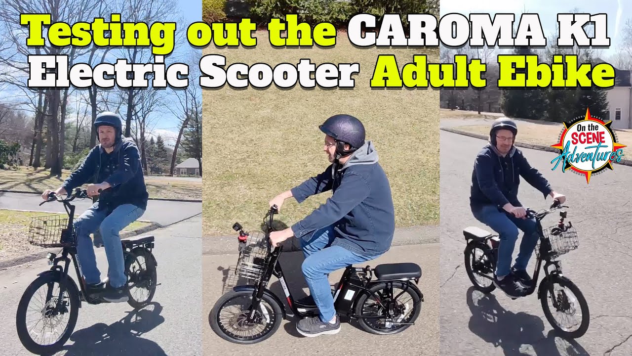 Checking out the CAROMA K1 Electric Scooter Adult EBike! Smooth Ride / Fast & Fun / Recreational