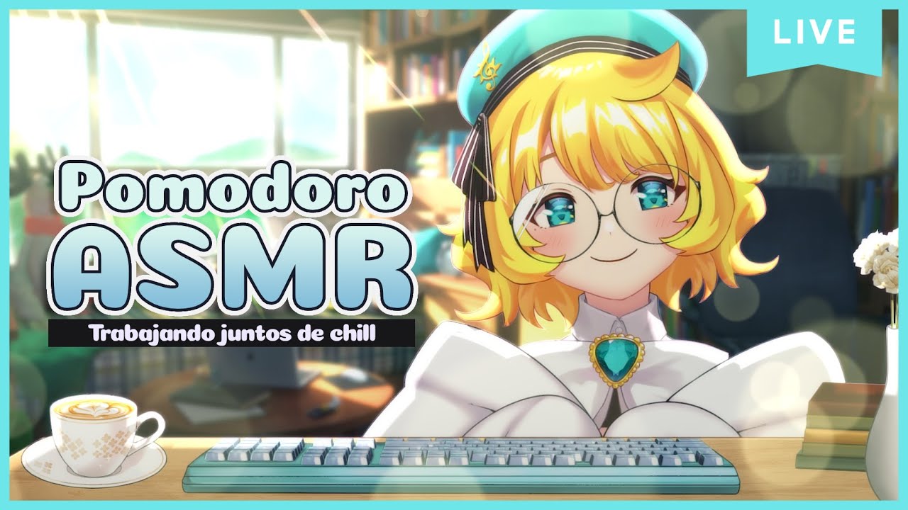 【ASMR】 ¿Nos acompañamos a trabajar? 💛 / Sesión pomodoro con timer 🍅 【Sunny Suuris】